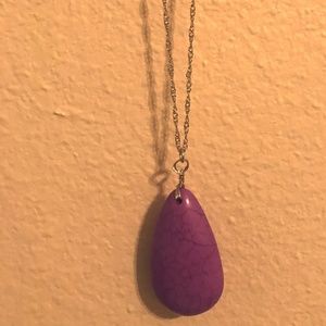 Purple Teardrop Necklace and earrings